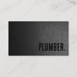 Erstklassige schwarze Kunstleder-Plumber-Vorlage Visitenkarte