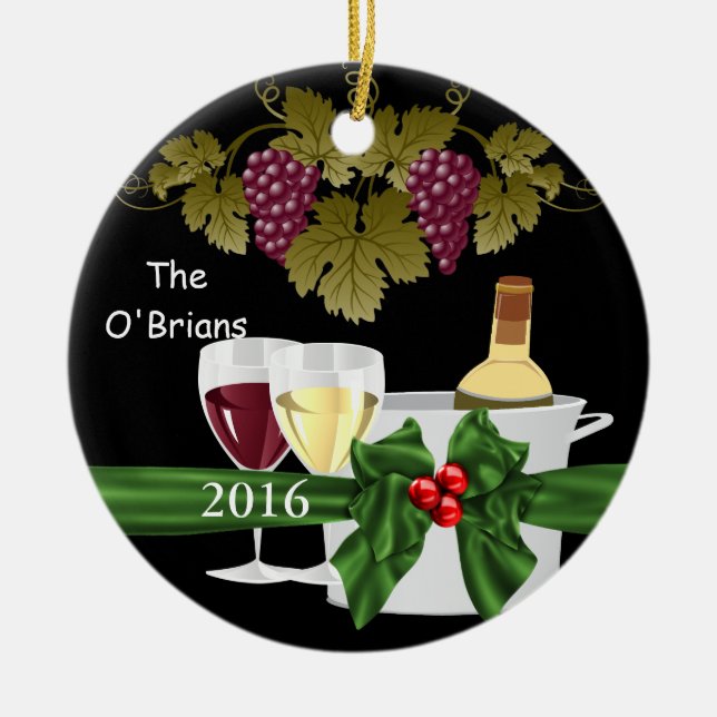 Erstklassige VERZIERUNG der WEIN-LIEBHABER-2016 Keramik Ornament (Vorne)