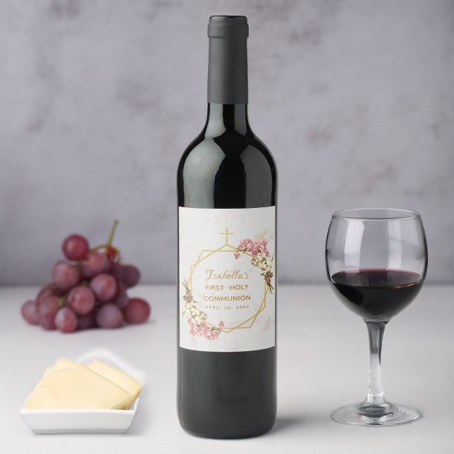 Erstklassiger Blumenstrauß-Orchideen Gold Marmor Weinetikett (Von Creator hochgeladen)