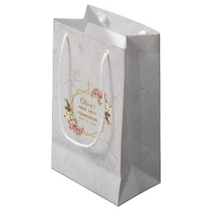 Erstklassiger Kommunion Floral Gold Orchideen Marm Kleine Geschenktüte