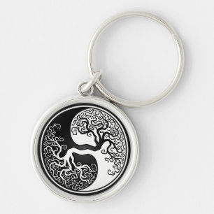Erstklassiger runder Yin Yang Schlüsselanhänger