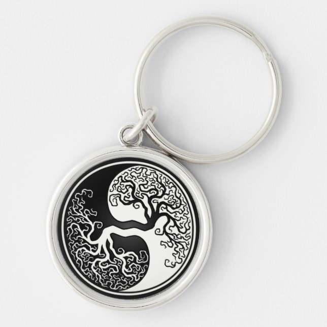 Erstklassiger runder Yin Yang Schlüsselanhänger (Vorne)