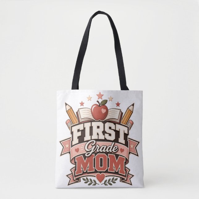Erstklässler-Mama Retro-Schul-Design Tasche (Vorderseite)