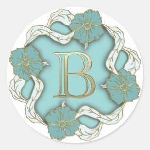 Erstkleber für Monogramm B Runder Aufkleber