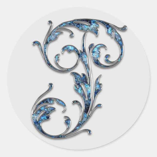 Erstkleber für Monogramm Runder Aufkleber (Vorderseite)