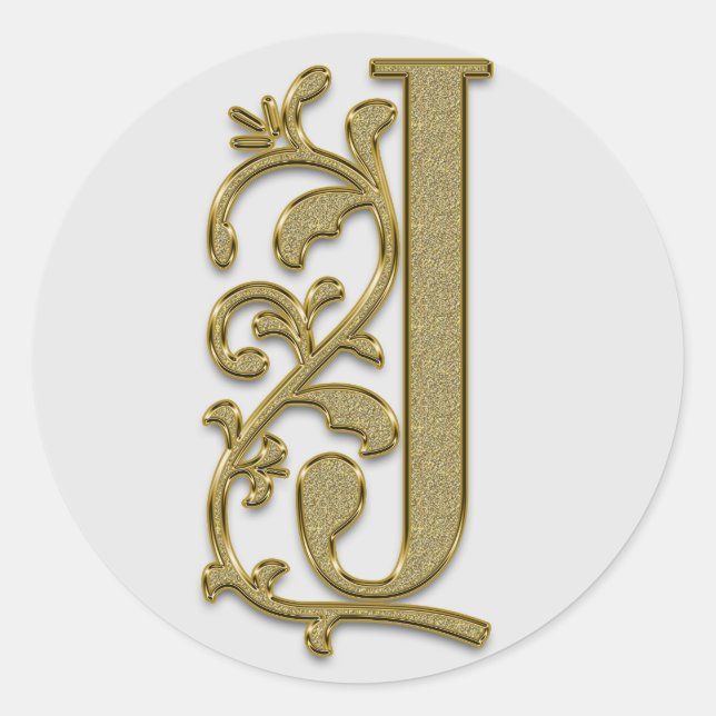 Erstkleber für Monogramm Runder Aufkleber (Vorderseite)
