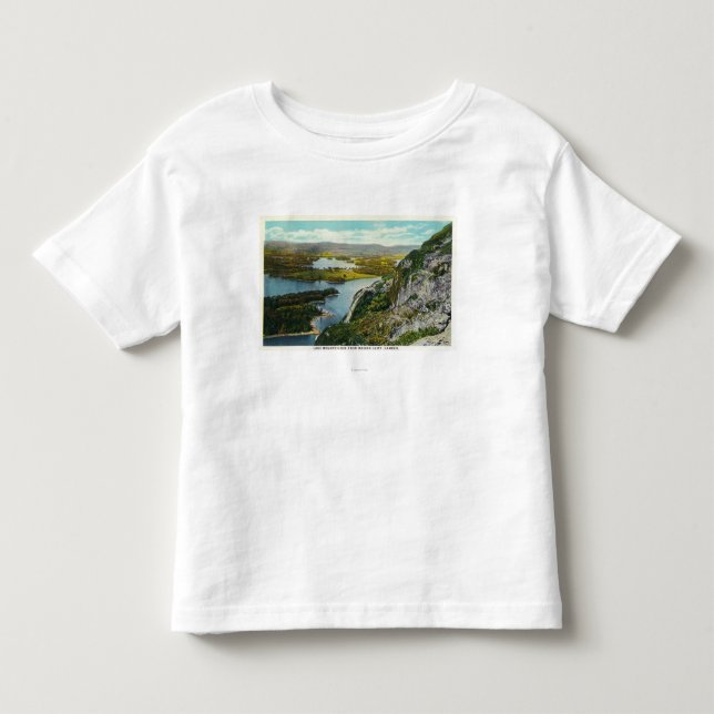 Erstklippen-Ansicht von See Megunticook Kleinkind T-shirt (Vorderseite)