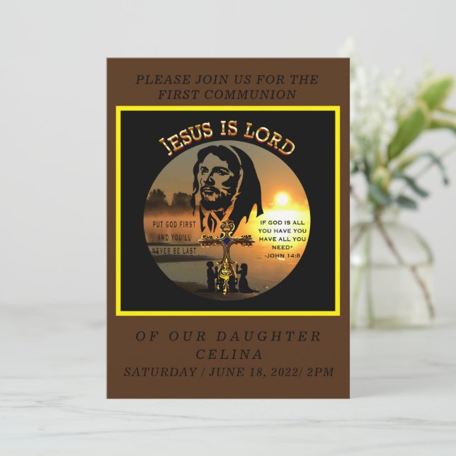 Erstkommunion Einladung (Stehend Vorderseite)