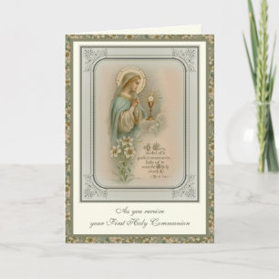 Erstkommunion-Karte Jungfrau Maria Eucharistie Karte