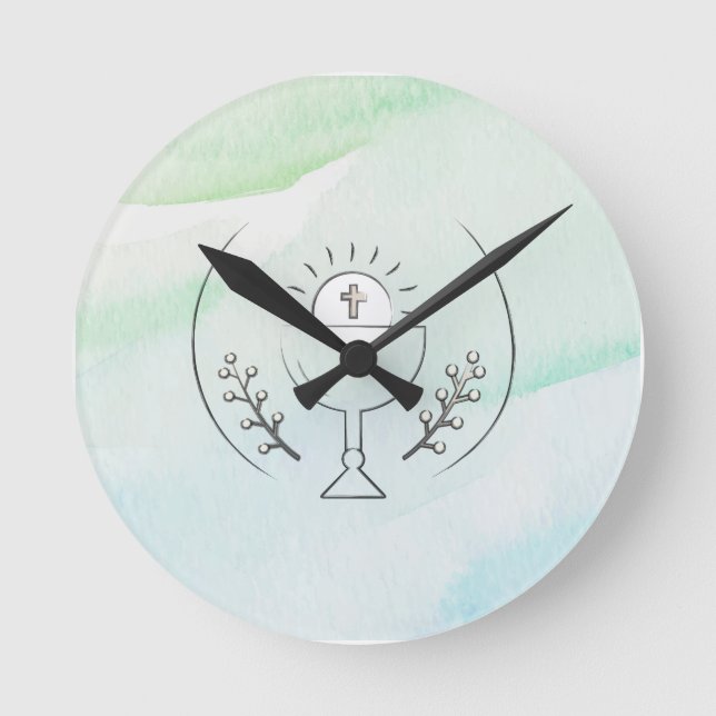Erstkommunion Runde Wanduhr (Vorderseite)