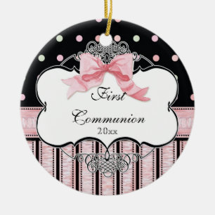 Erstkommunionenschmuck - Französischer Bow Swirl Keramikornament