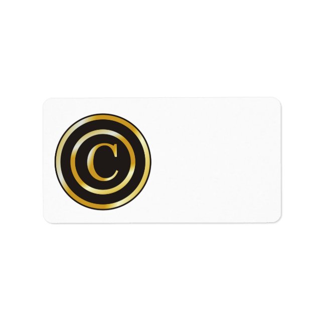 Erstmalige C-Mit Monogramm Leeradressen-Labels Adressaufkleber (Vorne)