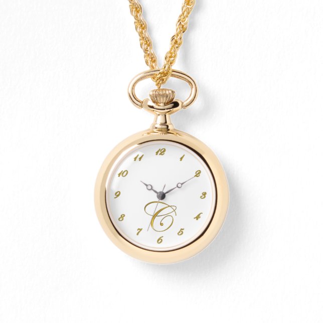 Erstmalige C-Uhr mit Gold-Nummern Armbanduhr (Vorderseite)