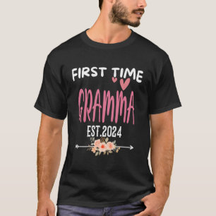 Erstmalige Gramma Est2024 Niedliche Blume Schwange T-Shirt