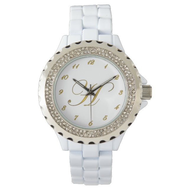 Erstmalige H-Aufnahme für Gold Monogram Armbanduhr (Vorderseite)