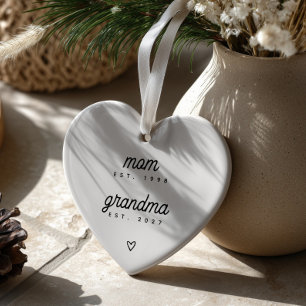 Erstmalige Oma Andenken Individuelle Herzform Keramik Ornament