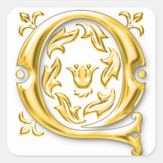 Erstmalige Q Monogram Aufkleber in Gold