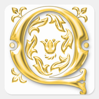 Erstmalige Q Monogram Aufkleber in Gold