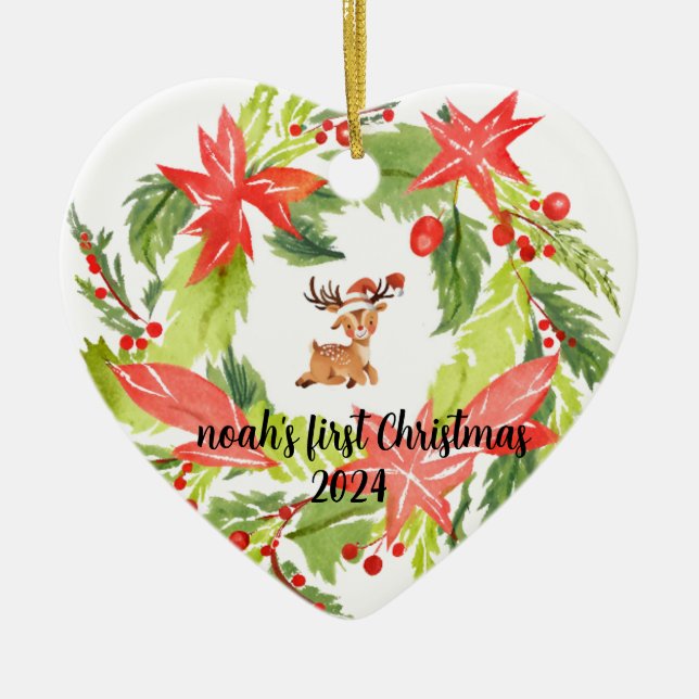 Erstmalige Weihnachtsgeburtstempel Keramik Ornament (Vorne)