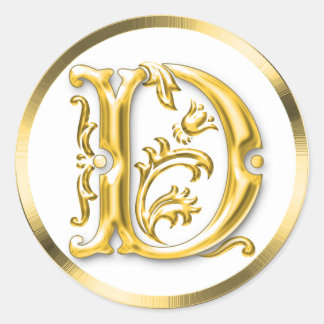 Erstmaliger D-Rundaufkleber in Gold Runder Aufkleber