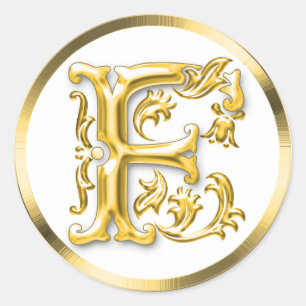 Erstmaliger F-Round-Aufkleber in Gold Runder Aufkleber