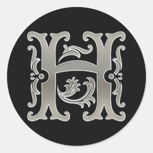 Erstmaliger H-Rundaufkleber in Silber Runder Aufkleber