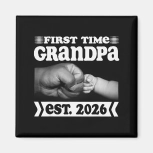Erstmaliger Opa Neuer Vater Est 2026-Shirt Väter Magnet