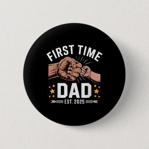 Erstmaliger Vater Est 2025 Faustschlag Neuer Papa Button