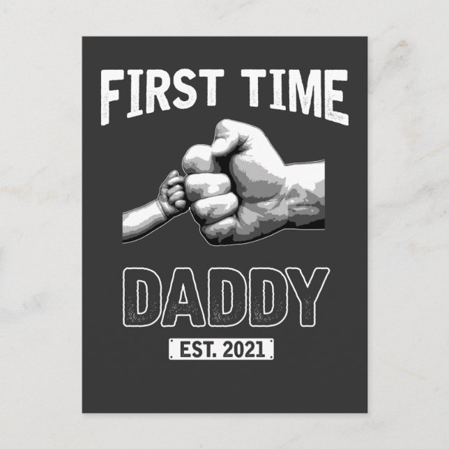 Erstmaliger Vater neuer Vater 2021 Daddy Vathers D Postkarte (Vorderseite)
