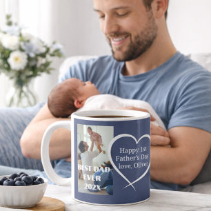 Erstmaliger Vatertag - Bester Papa Ever 2 Fotos Kaffeetasse