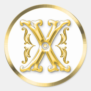 Erstmaliger X-Rundaufkleber in Gold Runder Aufkleber