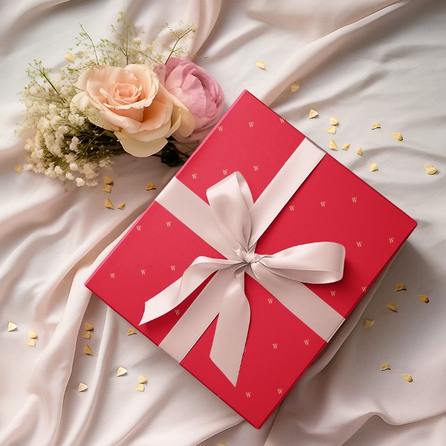 Erstmaliges Geschenkpapier für die Rosa-Monogramm- (Birthday Pink Monogram Initial Gift Wrapping Paper)