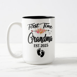 Erstmaliges Großmütterest 2025 für Großmutter Zweifarbige Tasse