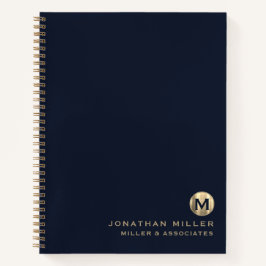 Erstmaliges Logo von Luxury Gold Blue Notizbuch