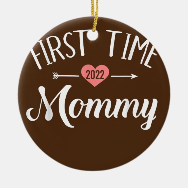 Erstmaliges Mommy 2022 für junge Mutter Keramik Ornament (Vorne)