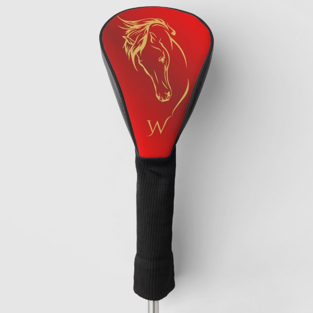 Erstmaliges Monogramm des modernen Roten Metallisc Golf Headcover (Vorderseite)