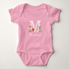 Erstmaliges Monogramm für Woodlandtiere Baby Strampler