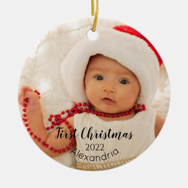 Erstmaliges Weihnachtsgeschenk Keramik Ornament (Vorne)