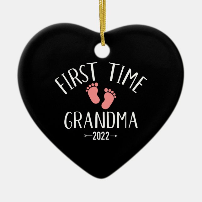 Erstmals Oma 2022 für Großmutter Keramik Ornament (Vorne)