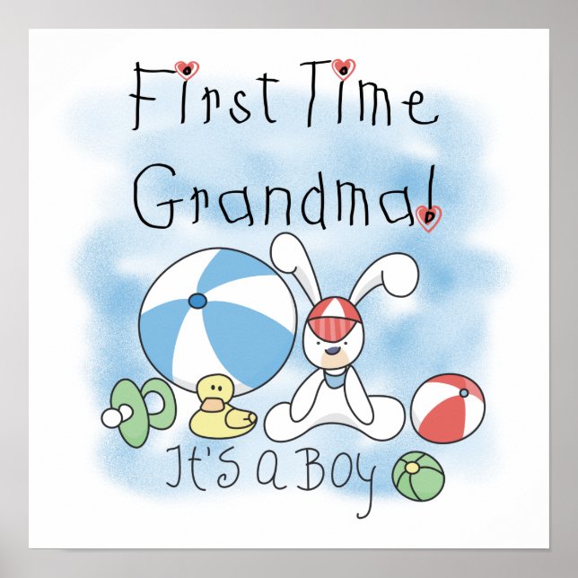 Erstmals Oma der Jungen Geschenke Poster (Vorne)