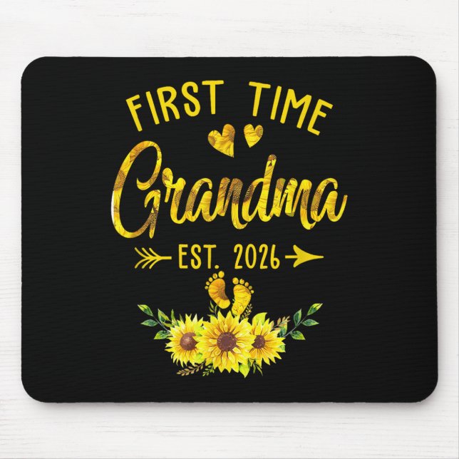 Erstmals Oma Est 2026 Sonnenblume Mousepad (Vorne)