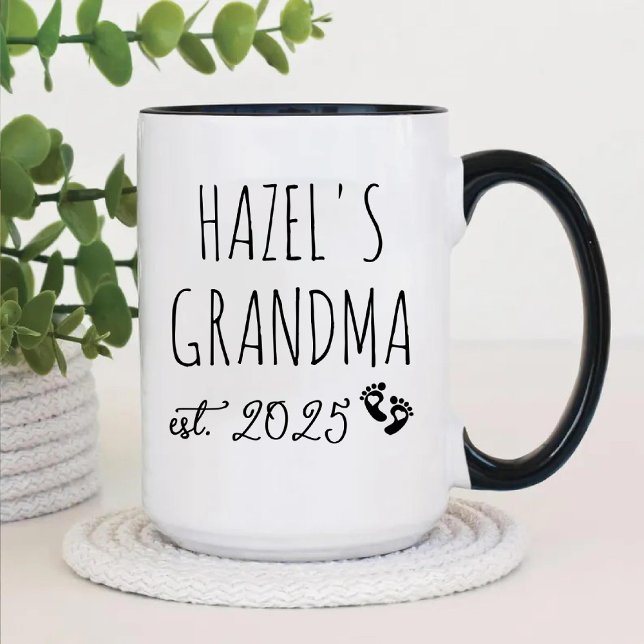 Erstmals Oma First Grandchild Chic Herz Zweifarbige Tasse (First Time Grandma First Grandchild Chic Heart Two-Tone Coffee Mug)