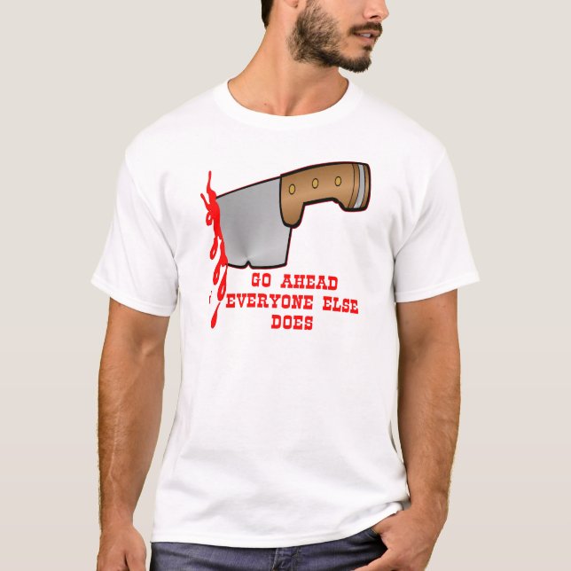 Erstochen durch Messer in der Rückseite T-Shirt (Vorderseite)