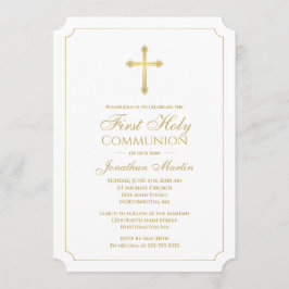 Erstplatziertes Goldkreuz mit weißem Christlich Einladung