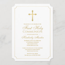 Erstplatziertes Goldkreuz mit weißem Christlich Einladung