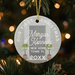 Erstweihnachtsfest bei New Zuhause Name Address Or Keramik Ornament