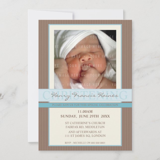 ERSUCHT FOTO CHRISTENING, Eleganz 1 Einladung (Vorderseite)