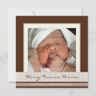 ERSUCHT FOTO CHRISTENING, Eleganz 6SQ Einladung