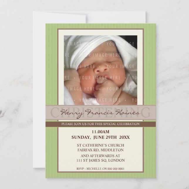 ERSUCHT FOTO CHRISTENING, Eleganz 9P Einladung (Vorderseite)