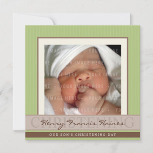 ERSUCHT FOTO CHRISTENING, Eleganz 9SQ Einladung